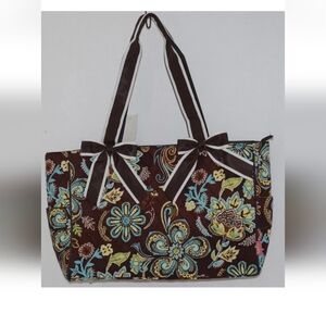 N Gil Product Number PRY2424 Large Bag Brown Teal Green Paisley Pattern